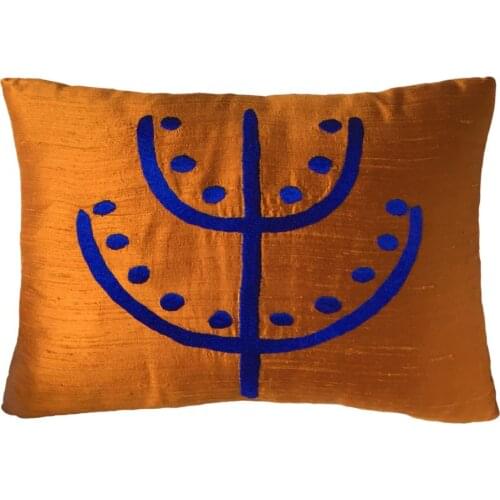 Cushion Home Decor Silk Handmade Embrodiery Design Award Winner Turkey Ornamental Anatolian Motif Home Decoration Stylish Pillow