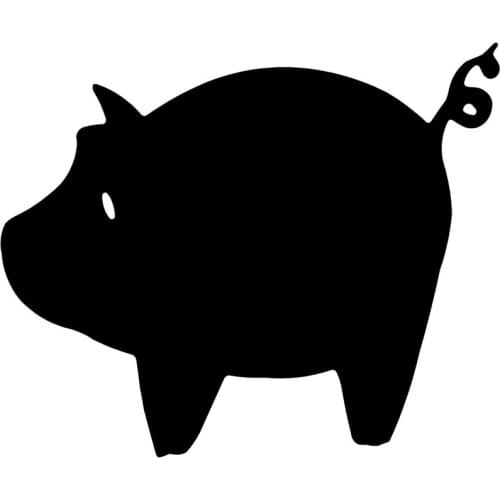 Lifelike Car Stickers Cute and Funny Pig Animal Car Decoration Accessories Stickers Anti-UV Waterproof Cover Scratch Black/white