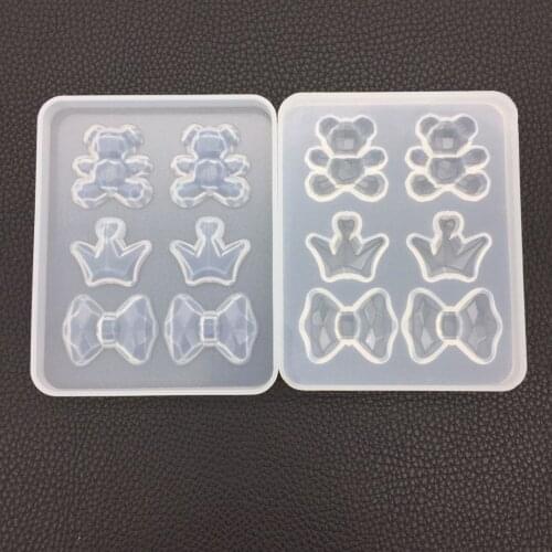 DIY Crystal Epoxy Mirror Geometric Bear Little Crown Bowknot Symphony Mould Set Aromatherapy Decoration
