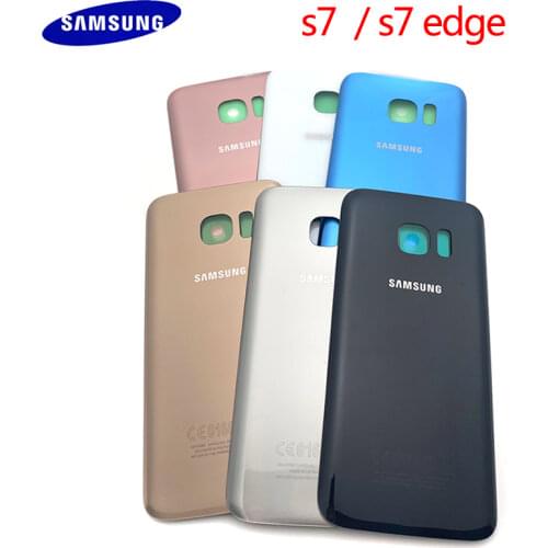 S7 G930F G930P Glass Housing Battery Back Cover Rear Door For Samsung Galaxy S7 Edge G935F G935P Battery Cover+3M Sticker Glue