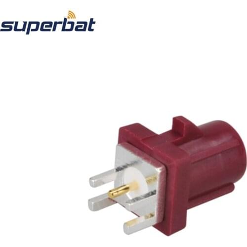 Superbat 10pcs Fakra Plug End Launch PCB Mount Straight Bordeaux for Violet Car GSM