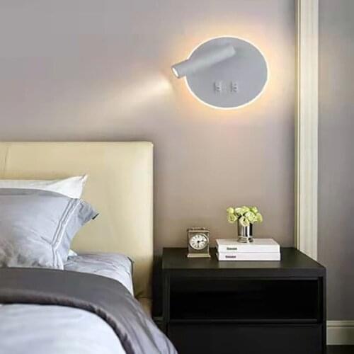 Creative wall lamp bedroom lamp fashion decoration simple personality wall lamp hotel wall with switch spotlight reading lamp
