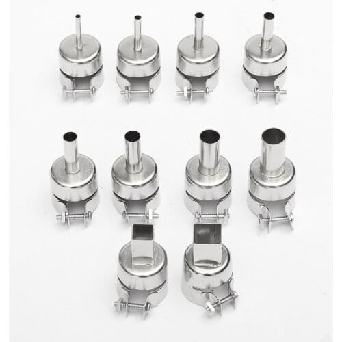 JIGUOOR 10pcs 3/4/5/6/7/8/10/12mm Heat Gun Nozzles Heat Air Guns Nozzle for 850 Hot Air Soldering Station