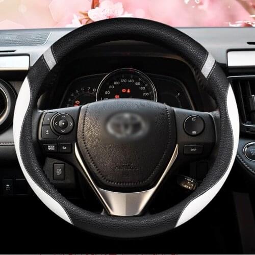 PU Leather Car Styling Steering Wheel Cover for Toyota Corolla Avensis Yaris Rav4 Hilux Auris 2013 2014 2015 Auto accessories
