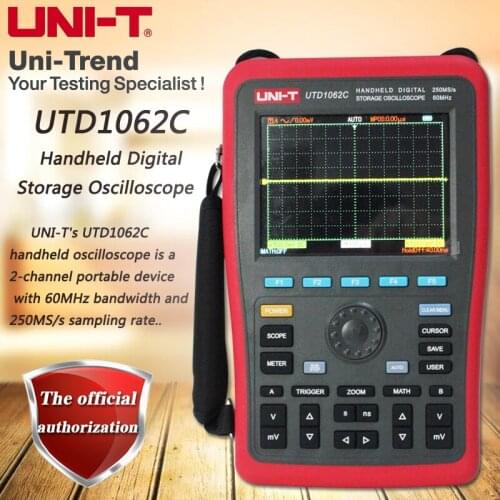 UNI-T UTD1062C Handheld Digital Storage Oscilloscope, 2 Channels / 60MHz Bandwidth / 250MS / s Sample Rate