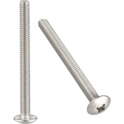 Uxcell Machine Screws, M4x45mm Phillips Truss Head Screw, 304 Stainless Steel, Fasteners Bolts 20Pcs