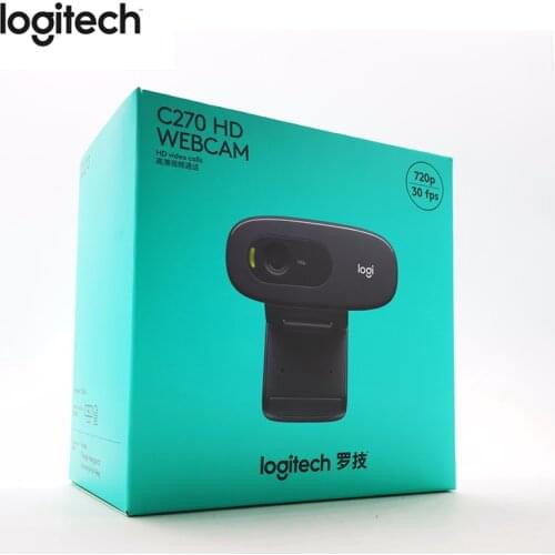 Logitech C270 HD Webcam Gaming Auchor Live Broadcast Web Camera Built-in Micphone Network Video Conference Camera