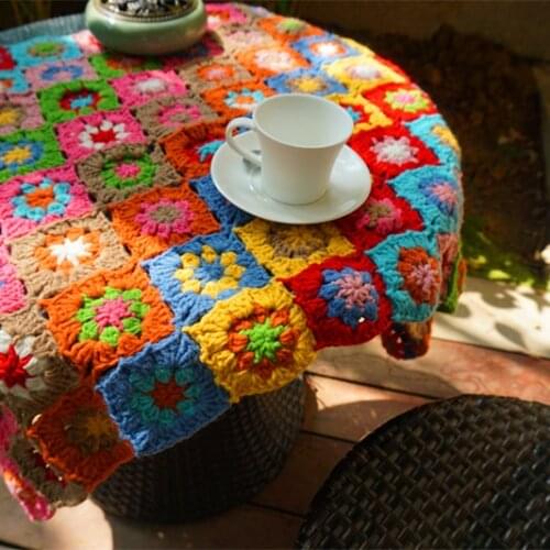 Handmade crochet blanket Daisy cushion Hand hooked Daisy daisy flower cushion for sofa felt pastoral style gift