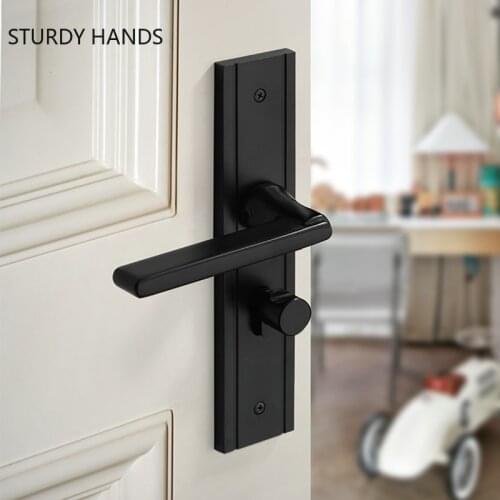 Continental Bedroom Minimalist Door Lock Universal Magnetic Handle Lock Interior Anti-Theft Room Door Lock Aluminum Alloy Mute