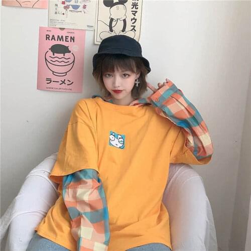 2021 Spring Graphic T Shirts Women Clothing Kawaii Clothes Vintage Long Sleeve Oversized Gothic Punk Harajuku Streetwear Tops