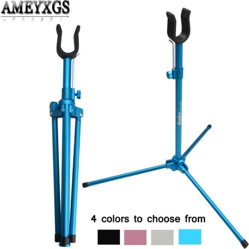 1pc Aluminum Alloy Tripod Bow Stand Recurve Bow Longbow Protable Foldable Bracket Rack Hunting Shooting Accessories