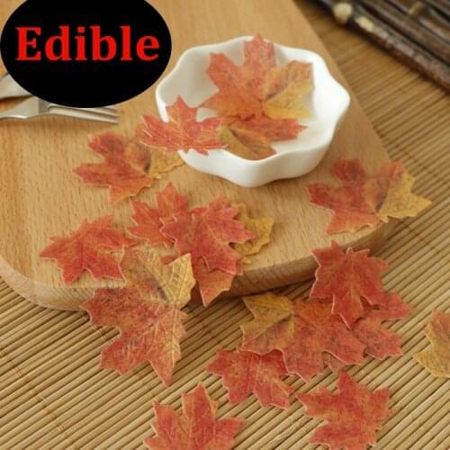 30pcs 3D Edible Maple Leaf Cake Decoration Wedding Birthday Party Baby Shower cake idea decoration cake edible paper