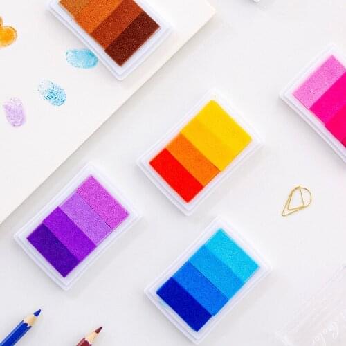 5 box Hand Account Dedicated 6 Color Gradient DIY Inkpad Rubber Stamps Finger Painting Stamp-Pad Ink Students Kid Gift Wholesale