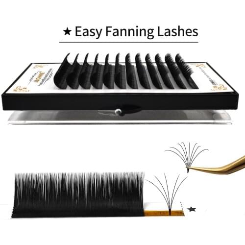 ABONNIE Easy Fanning Eyelashes Extension Auto Flowering Fast Fanning Volume Mega Lashes Blossom Flare Eyelashes