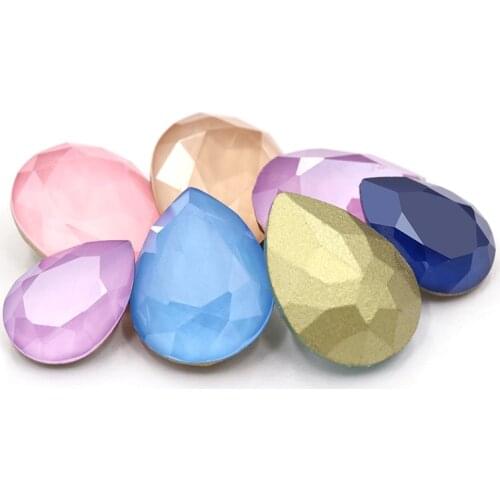 XiChuan New 10Pcs Pointback K9 Drop Loose Rhinestones Sew On Rhinestone Appliques Diamond Painting Glass Crystal Jewelry Making