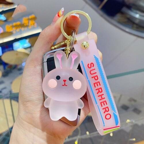 Crystal Blush Animal Series Keychain Fun Car Key Chain Fashion Men Women Accessories Adorable Gifts Transparent Keyfob Pendant