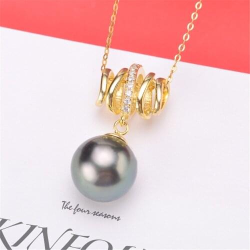 DIY Pearl Accessories S925 Sterling Silver Concealer Beads Jade Pendant Base Empty Support For Women Making Jewelry Gift