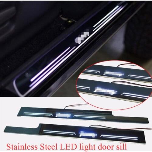 ForSuzuki forJimny JB64 JB74 2019 2020 Moving LED Light Door Sill Scuff Panel Trim Stainless Steel