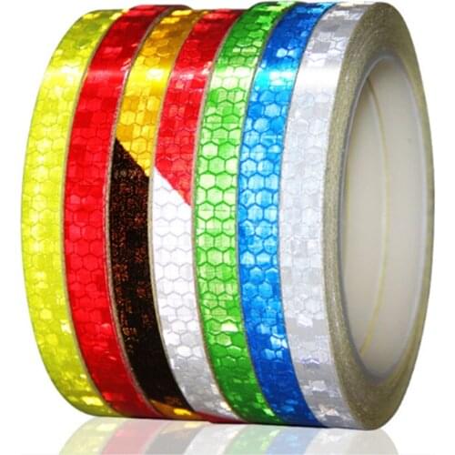 8mx1cm Mtb Bicycle Reflective Stickers Cycling Fluorescent Tape Reflector Bike Adhesive Tape Safety Bicycle Wheel Stickers Decor