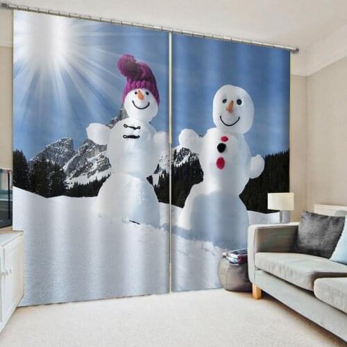 Photo 3D Curtains for Living Room Window curtains white snow curtains Drapes Cortinas