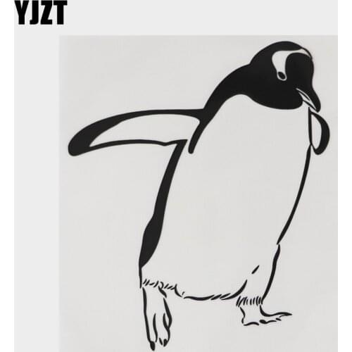 YJZT 12.7CM×14.9CM Personality Decal Vinyl Animal Emperor Penguin Car Sticker 18A-0096
