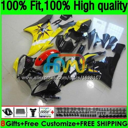 Injection For YAMAHA YZF R 6 YZF 600 YZF-600 YZFR6 06 07 53BS.36 YZF R6 06-07 600CC YZF600 YZF-R6 Yellow black 2006 2007 Fairing