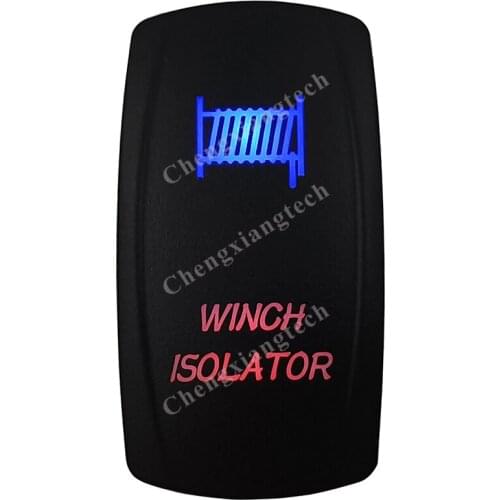 Winch Isolator Rocker Switch 5 Pins SPST On/Off Blue & Red Led 20A/12V 10A/24V Toggle Switch for Cars,Trucks, RVs, Boats