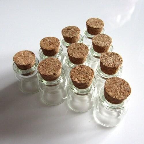 10 Pcs 22x25mm 4ml Wish Bottles Tiny Small Empty Clear Cork Glass Bottles Vials For Wedding Holiday Decoration Christmas Gifts