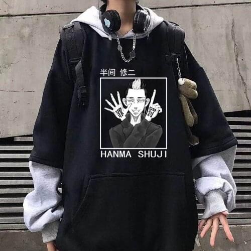 2021 Anime Tokyo Revengers Hoodies Harajuku Hanma Shuji Hip Hop Pullover Sweatshirt Men Homme