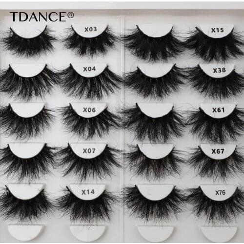 TDANCE 1 Pair 25mm Mink Eyelashes Fluffy Lashes Dramatic Messy Long False Eyelash Makeup Wholesale 3d Real Mink Lash Faux Cils