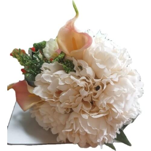 New Korean Style Yellow Champagne Rose Adornment Flowers In The Brides Hand Wedding Package Flower 0412-02