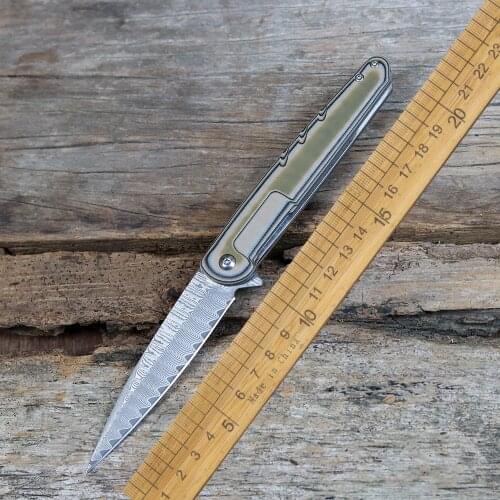 New folding knife VG10 Damascus steel blade G10 handle tactical outdoor camping hunting fishing fruit knife EDC tool