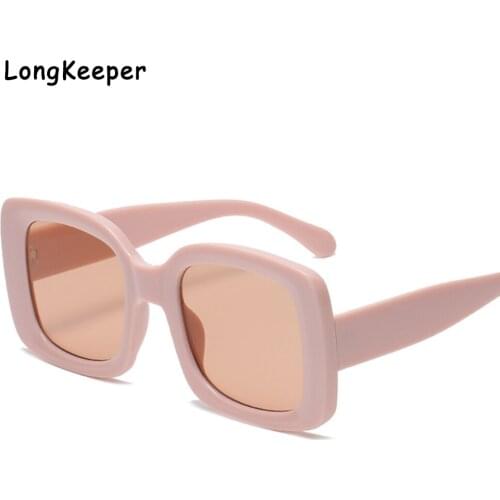 Trending Women Retro Square Sunglasses Jelly Pink Eyewear Fashion Outdoor Oversize Sun glasses Goggles Men Yellow Shades UV400