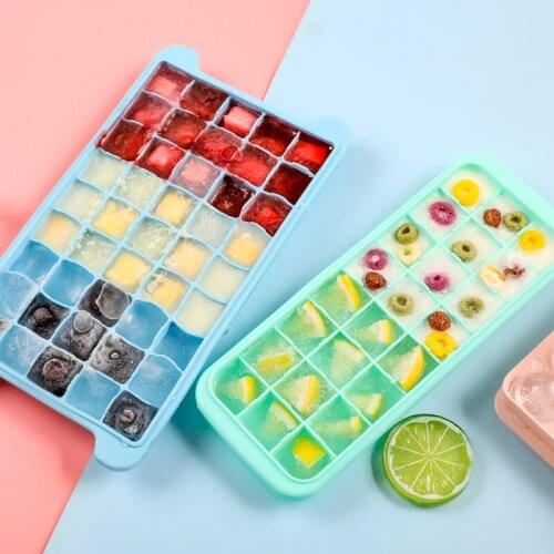 Silicone Ice Cube Mould with Lid Mold Ice Box Creative Ice Maker 36 Grid Cube Molds Frozen Ice Cube Abrasive Tool Dropshipping