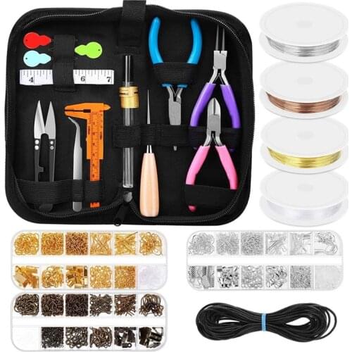 Oxford Cloth Leather Tool Bag DIY Bracelet Necklace Making and Repairing Mini Hand Pliers Needle Ring Buckle Material