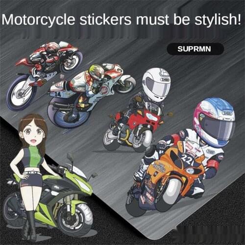 Locomotive body reflective decals personalized cartoon decorative helmet stickers waterproof motorcycle modified stickers