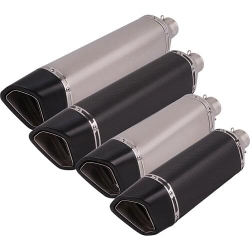 Universal 38-51mm Motorcycle Exhaust Pipe 470mm 570mm Mufflers Dirt Bike Scooter Escape with Removable DB Killer Carbon Fiber