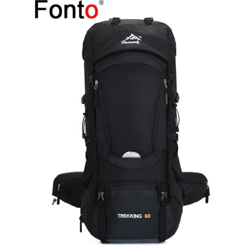 60L Large Capacity Outdoor Mountaineering Bag Light Backpack Womens Hiking Bag Waterproof Travel Bag