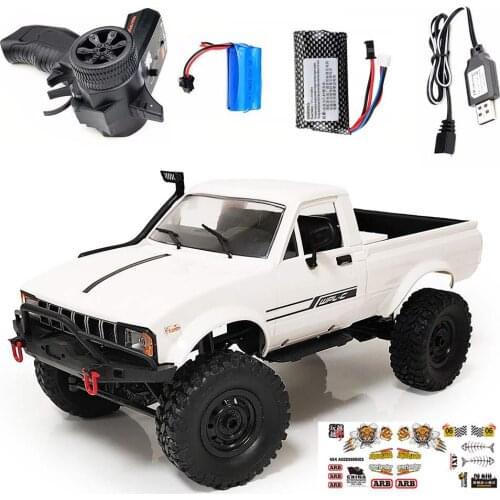 WPL C24 RC Car 1:16 2.4Ghz 4WD Crawler RTR Radio Control Car Full Proportional Control RC Vehicle with Two/Three Battery