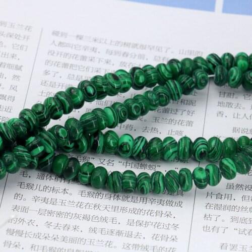 Green malachite abacus shaped loose beads 5x8mm 15inches stripe stone hot sale women jewelry making design gifts wholesale