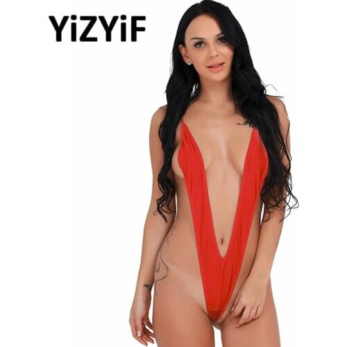 Womens Monokini Thong G-string Bikini one piece swimsuit women swimwear Underwear Bodysuit swimming suit for women bathing suit