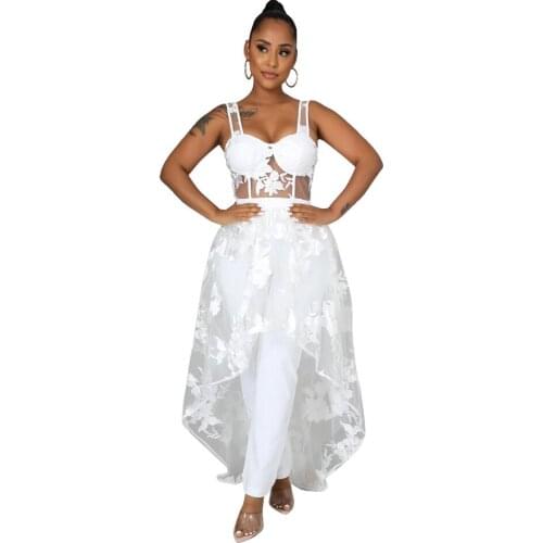 All White Sheer Mesh Lace Patchwork Holiday Party And Club Women Dresses Summer 2021 Free Shipping Wedding Gowns Big Size 5XL