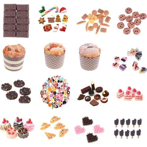 1/3/5/6/10pcs Hot Sale Mini Play Toy Fruit Food Cake Candy Fruit Biscuit Donuts Miniature For Dolls Accessories Kitchen Play Toy