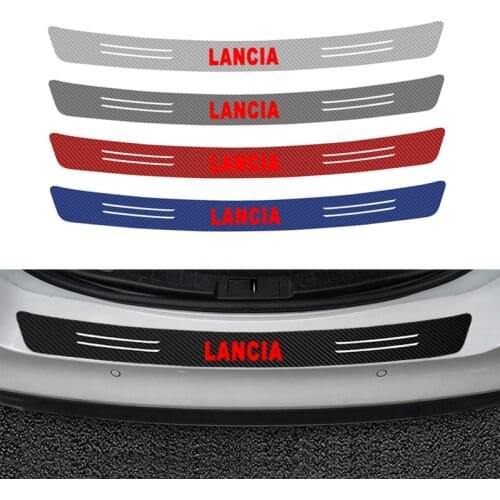 1PCS Car Styling Car Trunk Rear Guard Bumper Protector emblem 3D Sticker Accessories For Lancia Delta Ypsilon Lybra Stilo