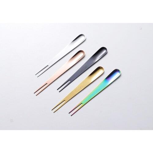 1pcs Dessert Fork Spoon Fruit 2 In1 Multifunctional 18/8 Stainless Steel Fork For Kids Food Picks Kitchen Accessories