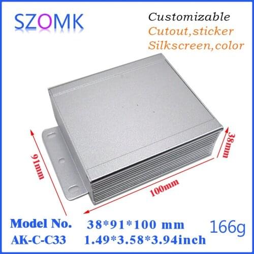 10 pcs, aluminium electronic distribution boxes 38*91*100mm aluminum extrusion enclosure case szomk amplifier aluminum box
