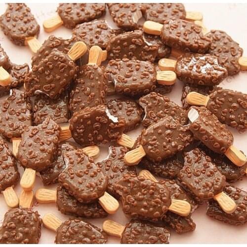 10pcs Coffee Chocolate Popsicle Polymer Slime Supplies Toy DIY Charms Modelling Clay Accessories Plasticine For Children