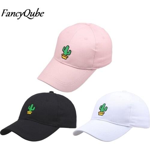 2021 Men Women Caps Summer Simple Cactus Embroidered Baseball Hat Unisex Caps Outdoor Sun Hats Streetwear Men Cap