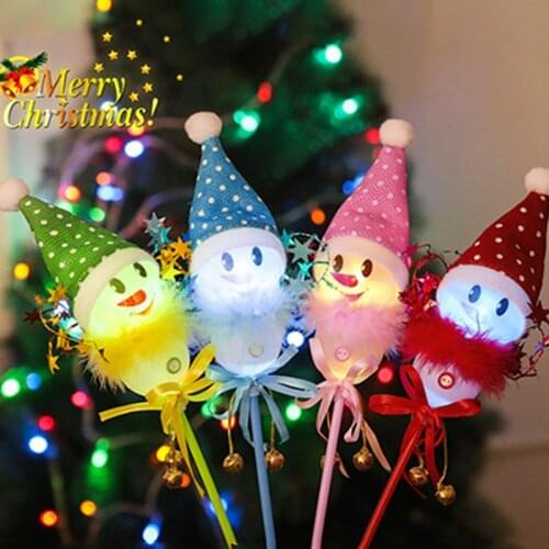 30pcs/lot Led Party Christmas Magic Wand LED Glow Flashing Stick Concert Christmas Decor supplies For Home Snowman Glow Stick