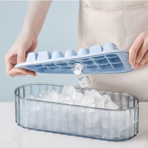 32.5*12.9*9.2cm Creative Pet Ice Lattice Self Made Large Capacity Ice Block Mould Household Refrigerator Ice Box With Ice Block